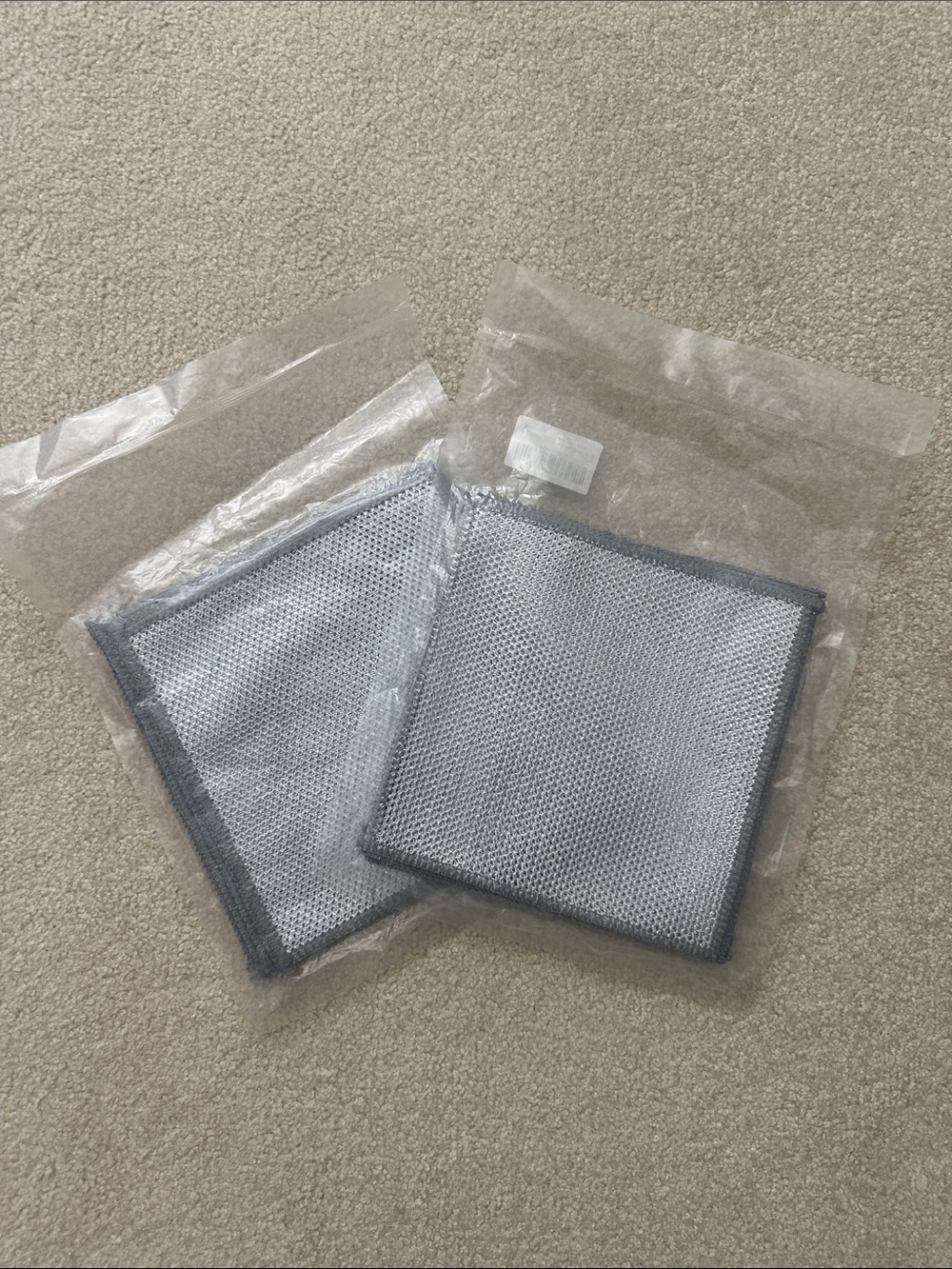 Set of 2 Silver Gray Mesh Cleaning Pads (12 total)